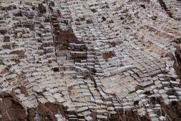View from the top of the Salinas de Maras, Peru. 