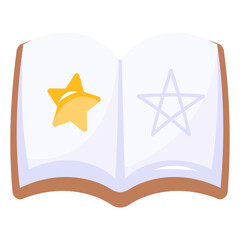 A magic book flat vector