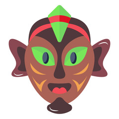 Modern flat vector of a magic mask