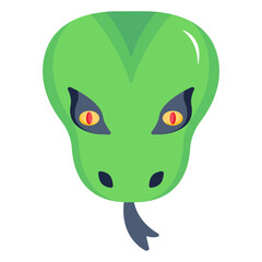 A cobra snake flat vector icon