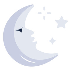 An icon of moonlight flat vector