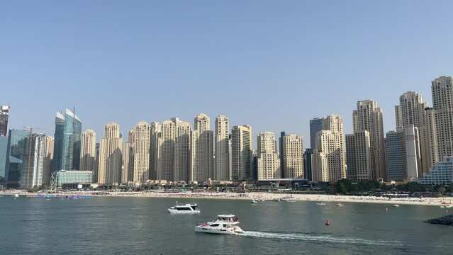 Panoramic view on the JBR beach in Dubai