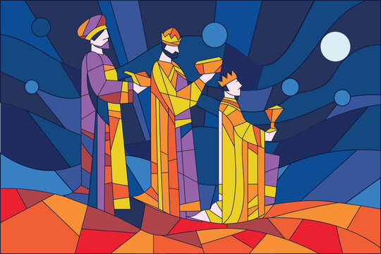 Illustration of Reyes Magos is Epiphany Christian Festival or Happy Three Kings Day