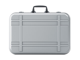 Metal briefcase on transparent background.