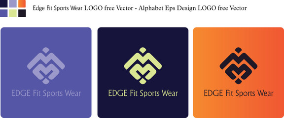 Edge Fit Sports Wear LOGO free Vector - Alphabet Eps Design LOGO free Vector