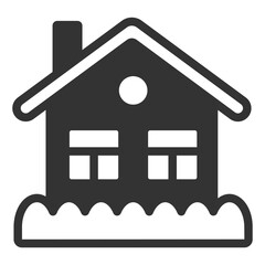 House in the snow - icon, illustration on white background, glyph style