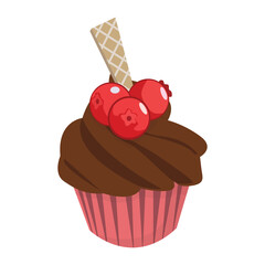 Muffin dessert sweet and food theme Vector illustration.