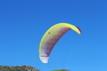 paragliding in the sky