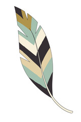 Feather in Scandinavian style. Tribes vector illustration