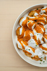 Middle Eastern feast on the table in an exotic restaurant.