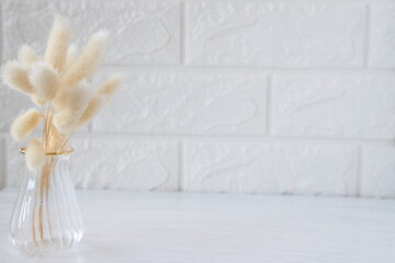 Dried flowers in vase, home decor