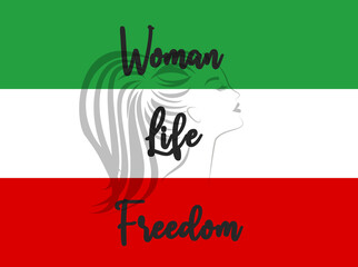 Iran Flag, Women Life Freedom, islamic Revolution, 2022, demonstration for their rights