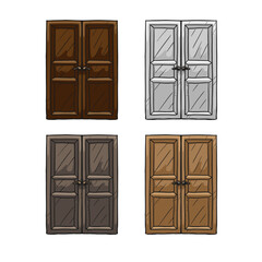 Set of doors vector illustration on white background