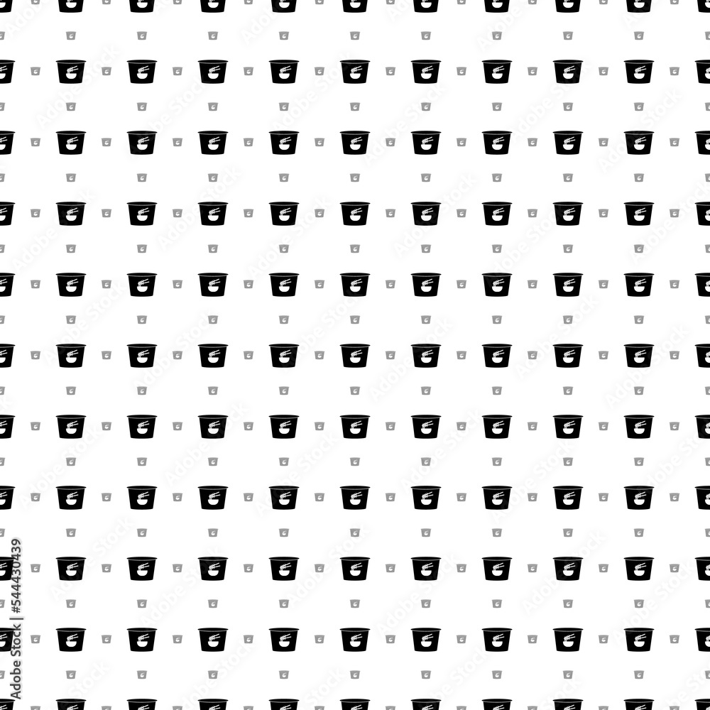 Poster square seamless background pattern from black instant noodles symbols are different sizes and opacit