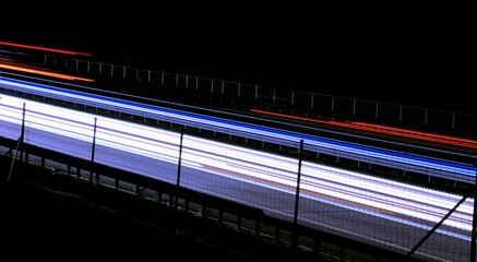 lights of cars with night. long exposure