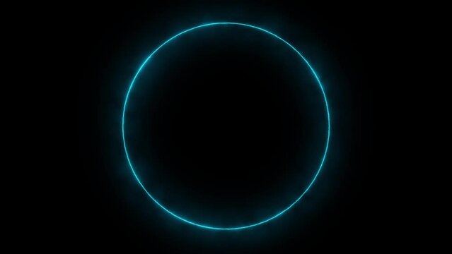Circle Haze Mystic Blue Ring Animation Loop Design Element with Copy Space