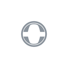 Obraz premium Elliptical logo vector design inside circle with thick white line