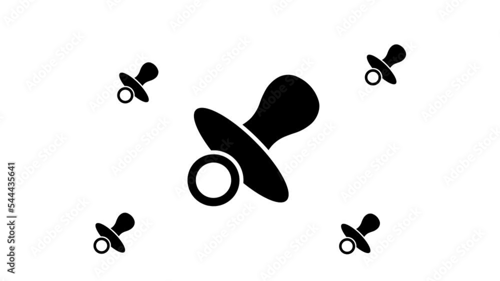 Poster zoom in and out animation the nipple symbol. large black symbol in the center and four small symbols