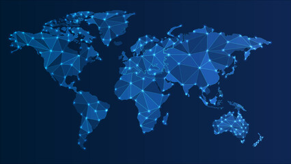 Global network connection. World map point and line composition concept of global business. Vector Illustration
