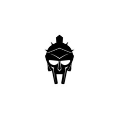Knight helmet vector illustration for an icon, symbol or logo. knight flat logo gladiator