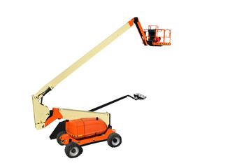 Telescopic Boom Lift on isolated background