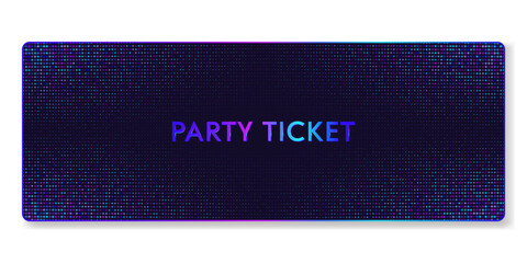 Disco style event ticket template. For a party, concert, festival or any dynamic event. Can be used for printing.