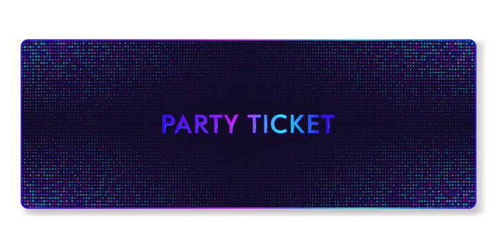 Disco style event ticket template. For a party, concert, festival or any dynamic event. Can be used for printing.