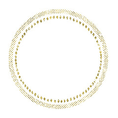 Gold Glitter Circle Frame Border