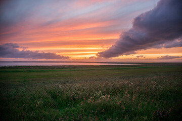 Sonnenuntergang im dänischen Watt