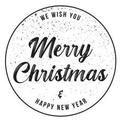 Merry Christmas and Happy New Year vector text Holiday greeting cards, Black and White