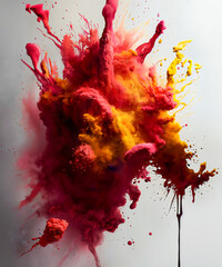 Multicolor splash of paint cloud.