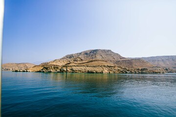 Sea and mountains in Oman, Middle East Sea and Mountains.