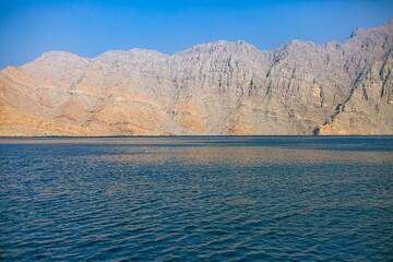 Sea and mountains in Oman, Middle East Sea and Mountains.