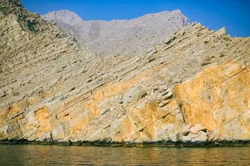 Sea and mountains in Oman, Middle East Sea and Mountains.