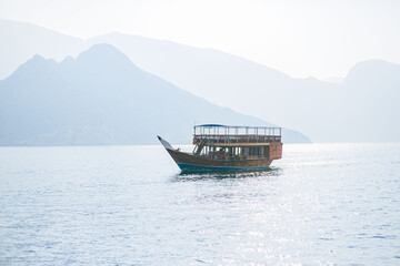 Omani boat in a sea