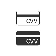 CVV on debit and credit cards icon. Bank card illustration symbol. Sign credit card security code vector