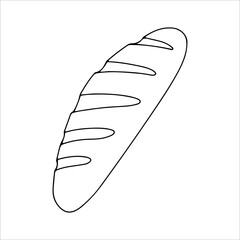 A loaf of bread. Butter pastry. Confectionery. Bun for breakfast. Bakery. Vector illustration on a white background.