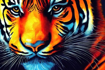 Tiger close-up portrait.