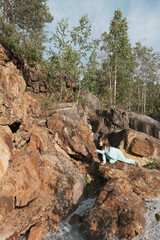 Child playing tiger National Park