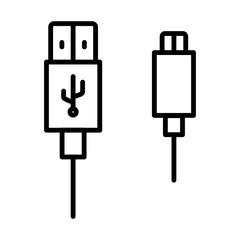 USB , Charger, Plug Icon Logo Design Vector Template Illustration Sign And Symbol Pixels Perfect
