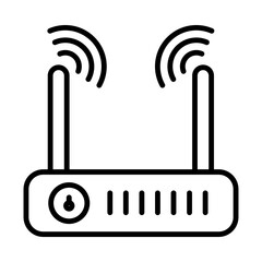 Wireless Router, Wifi Router Icon Logo Design Vector Template Illustration Sign And Symbol Pixels Perfect