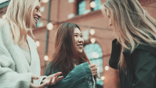 Female friends having fun in the city