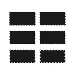 Zigzag Edge Rectangle Shapes Icon Set
