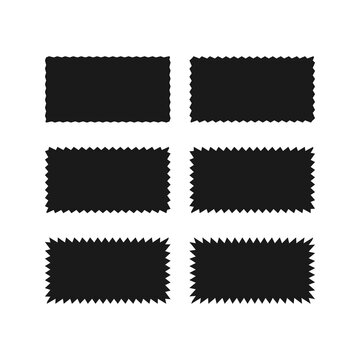 Zigzag Edge Rectangle Shapes Icon Set