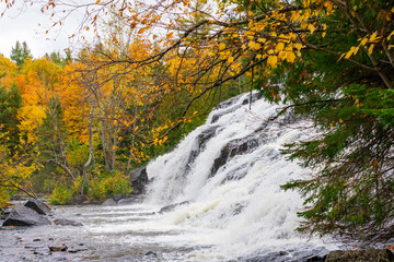 Beautiful waterfall in autumn