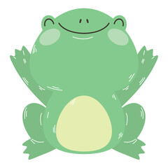 cute green toad animal