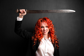 Danger businesswoman