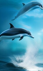Obraz na płótnie Canvas Dolphin and water