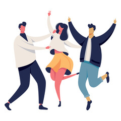 three young persons dancing