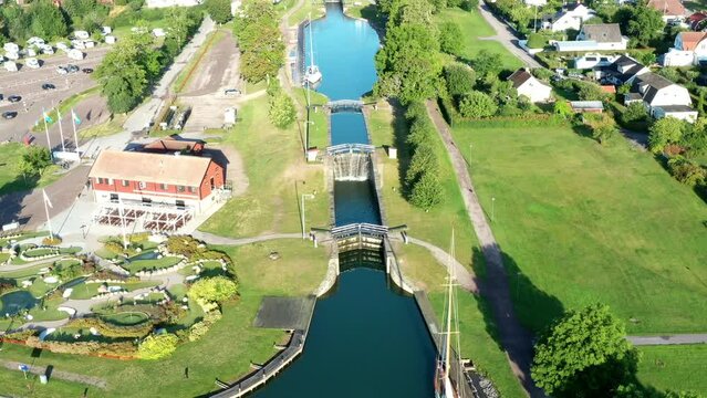 Canal G&ouml;ta et le lac Roxen en Su&egrave;de, Scandinavie